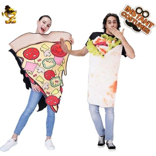 Halloween Costumes for Women Slice Pizza Outfits Role Playing Men Beef Vegetable Jumpsuit Adult Purim Costume