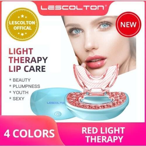 Lescolton LED Light Therapy Lip plumper Anti-Aging Lip Enhancer Treatment For Youthful and Sexy Lips Care LED Enhancer Tool