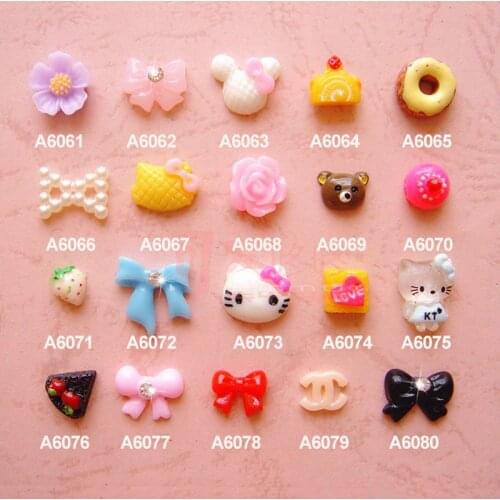 Fashion popular resin flower nail decals DIY accessories flower About 15 mm 20pcs/bag 9611