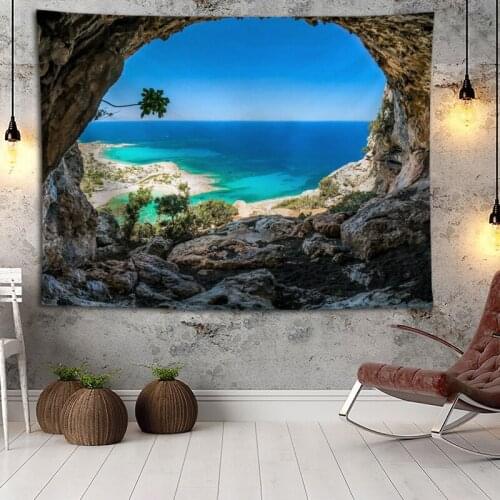 Cave View Wall Hanging Tapestry Home Party Decorative Tapestries Photo Background Cloth Table Cloth Wall Tapestry