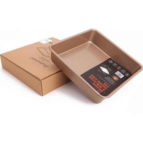 New Arrival 8 Inch-Stick Square Cake Pan Easy to Clean Bread Moulds Glod Cake Tools Heavy Carbon Steel Kitchen Tools