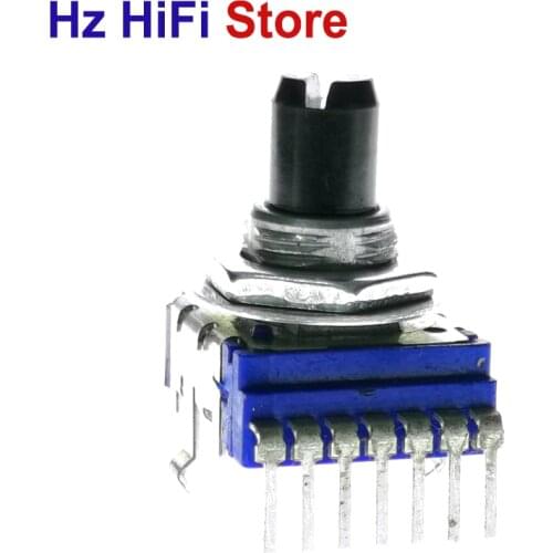 New Japan ALPS RK14 5K Volume Potentiometer 502A Dual A5K 7PIN 13MM Half Shaft