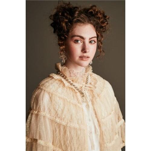 Luxury Sleepwear Women Shawl Cloak Summer Lace Shawl Court retro style