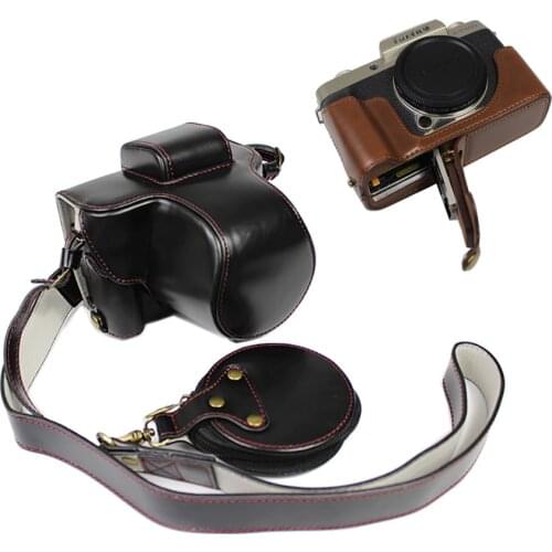 Luxury PU Leather Camera bag case cover For Fujifilm Fuji XT200 X-T200 Protective shell With Battery Opening +shoulder strap