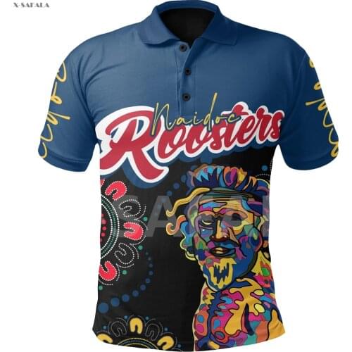 Australia Roosters Naidoc Week Tattoo 3D Full Printed Men Women Thin Polo Shirt Collar Short Sleeve Street Wear Casual Tee