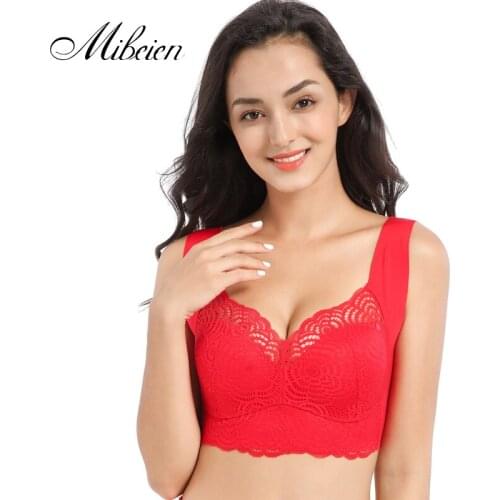 Sexy lace vest plus size bra gather push-ups sports vest plus size underwear breathable thin stitching design ladies bra