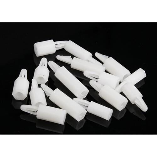 50pcs M3 Hex Hexagon Nylon Plastic Standoff Spacer Lock Push in Clip on Snap in Fixed Support PCB for 4mm Hole 1.6mm thickness