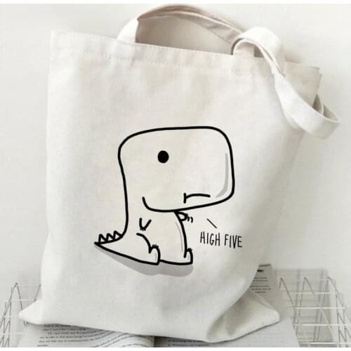 Funny Animal Cartoon Large-Capacity Female Student Book Tote Kawaii Graphic Print Shopping Bags Elegant Ladies Girls Fashion Bag