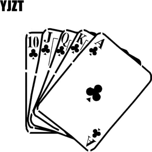 YJZT 15*14.6CM Lovely Poker Decoration High Quality Car Sticker Vinyl Graphic C12-0014
