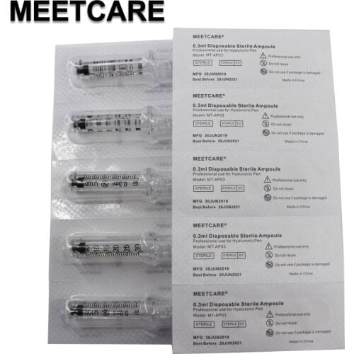 0.3ML Syringe Ampoule Head for Hyaluronic Pen Disposable Sterile Consumables Hyaluronique Gun Removal Wrinkle Lip Lifting