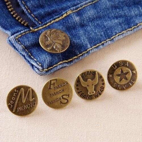 10Pcs/Set 20mm Metal Buttons High Quality Bronze Tone Jean Buttons Mixed Button Clothing Accessories Drop Shipping