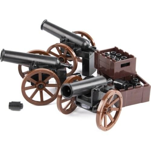 2PCS WWI Military Army Roman Soldiers Medieval Cannon Weapons Model Parts Building Block Toys Accessories Assemble Model