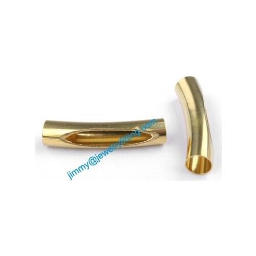 2013 New Jewelry findings Bent curved tube beads spacer tube beads for bracelet 7*32mm