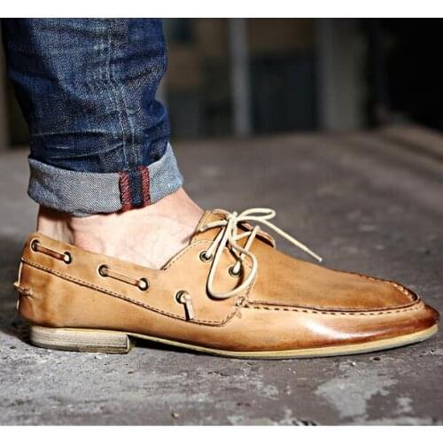 2018 New Summer Fall Breathable Leiure Shoes Flat heel Genuine leather Breathable Man Shoes