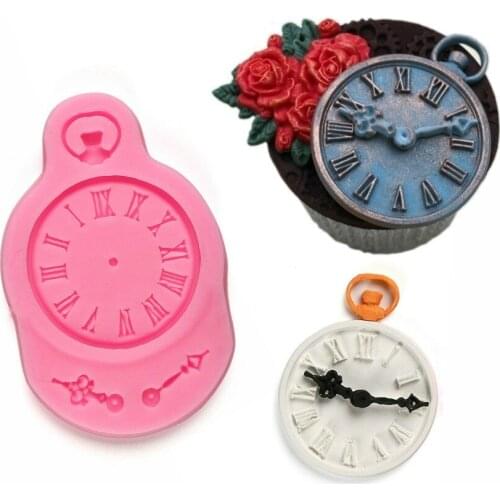 3D DIY Fondant Silicone Mold, Clock, Watch Fondant Cake Decorating Tool Sugar Craft Fondant Silicone Mold Chocolate Cake Mold