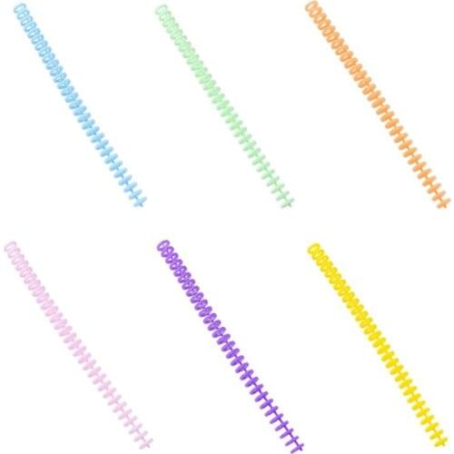 5pcs Plastic Loose Leaf Link Spiral Spring Circles Binder Ring for 30 Holes A4 Notebook Paper Book Stationery