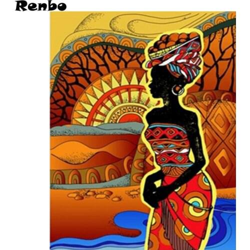 5D DIY Diamond Embroidery Portrait Diamond Painting cross stitch african lady Mosaic kit Home Decor Full Square Drill picture