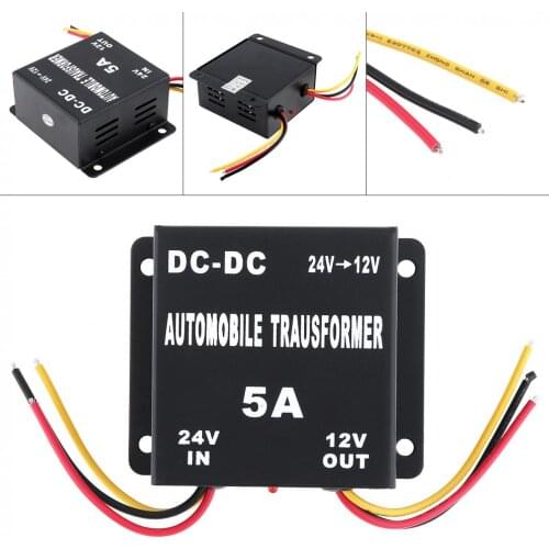 60W 5A DC 24V to 12V Car Power Converter Electric Inverter Voltage Reducer Step-down Transformer