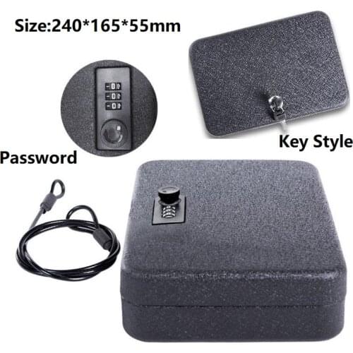 Vehicle Double Insurance Metal Safe With Steel Rope Cash Bank Card Storage Key Box