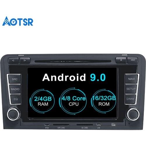 Aotsr Android 9.0 GPS navigation Car DVD Player For Audi A3 S3 2003-2012 multimedia 2 din radio recorder 4GB+32GB 2GB+16GB WiFi
