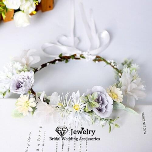 CC Floral Women Hair Accessories Wedding Headdress Bridal Flower Hairbands Engagement Jewelry Bridesmaids Headpiece Wreath 386