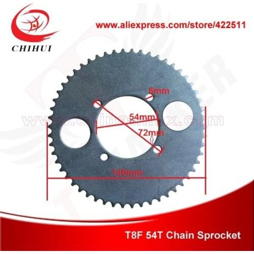 Scooter T8F 54Teeth Chain Sprocket 4 Holes Rear Chain Gear 140mm Diameter Scooter Sprocket (Scooter Parts & Accessories)