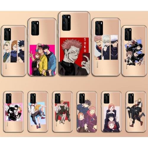 Anime Jujutsu Kaisen Phone Case Transparent for Huawei P20 P30 P40 honor 8 10i P smart 2019 Samsung A71 A21S S10 20 plus