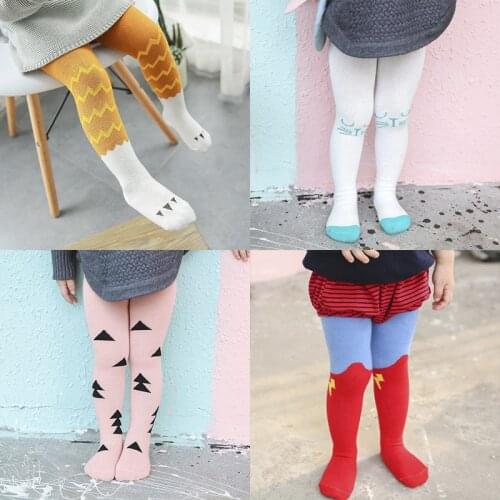 Kids Tights Baby Girls Warm Soft Pantyhose Tights Stockings Cartoon Fox Pattern Tights Stocking For Girls 1-4 Years Old Pants