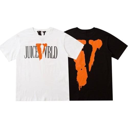 VLONE short-sleeved female couple loose street T-shirt hip-hop trend mens cotton casual letter printing V 00656