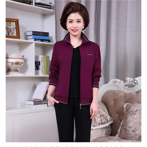 Cotton Women 3 Piece Set Autumn Winter Clothes 2021 Jacket Short Sleeve T-shirt Pants Jogging Suit Womens Sets