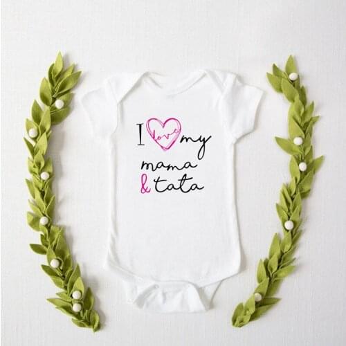I Love My Mama&Tata Printed Newborn Baby Jumpsuit Letter Print Infant Fashion Bodysuits Casual Baby Romper Girls Boys Clothes