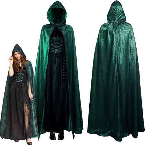 Emerald Sorceress Cosplay Costumes Cloak Dress Outfits Halloween Carnival Suit Women