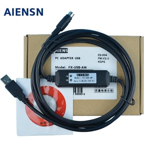 Suitable for Mitsubishi FX3U/3G series PLC programming cable PLC data connection download communication line FX-USB-AW
