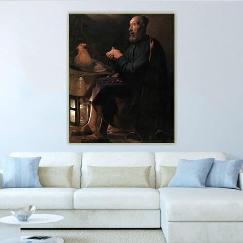 Georges de la Tour《Saint Peter repentant》Canvas Oil Painting Artwork Aesthetic Picture Poster Wall Hanging Decor Home Decoration