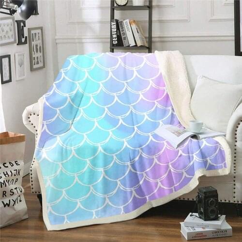 Ombre Beauty Throw Blanket Mint Green Luxury Cozy Fleece Blanket Warm Super Soft Comfort Caring Mermaid Fish Tail Sherpa Throw
