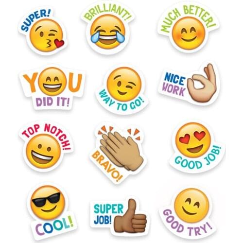 Cute Smiley Face Sticker Hand Account Sticker Decoration Teacher Encourage Students Children Birthday Gift Tags for Scrapbooking