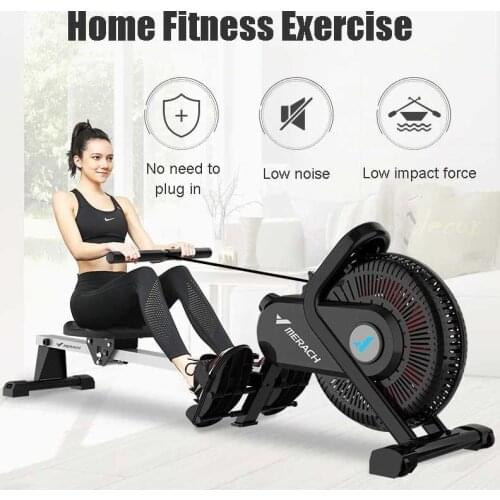 New Household Wind Resistance Magnetic Rowing Machine Indoor Rowing Sports Rower Folding Fitness Equipment Arm Muscle Exercise