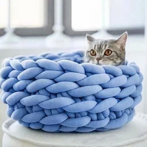 2021 New DIY Cat Mat Dog Bed 250G Thick Wool Yarn Cre Filling Cotton Cored Hand-Knited for Small Cat and Dog Dropshipping Center