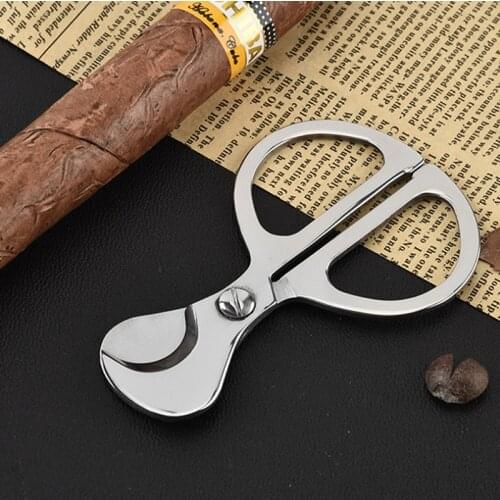Cigar Scissors Portable Stainless Steel Metal Cigar Cutter Tobacco Cigar Cutting Blade Smoke Machine Metal Smoking Scissors 1 Pc