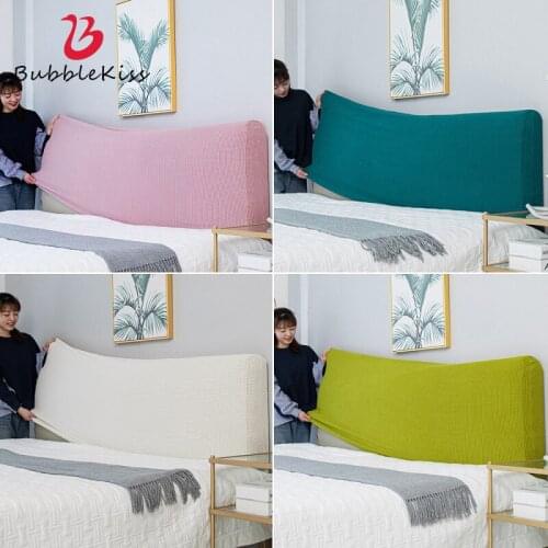 Bubble Kiss Solid Color Soft Case Bed Head Cover Home All-inclusive Dust Cover Thickened Elastic Protective Case Bed Head Cover