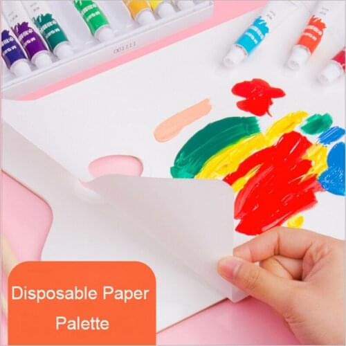 Creative Watercolor Disposable Paper Palette Detachable Paint Palette suit for Oil Acrylic Paint Tray Artist Supplies