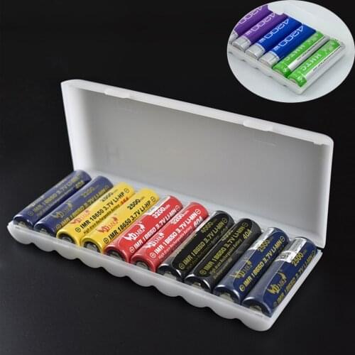 Plastic Battery Storage Box Hard Container Case Cover for 10Pcs 18650 Battery Portable Organizer Box PP Lithium Battery