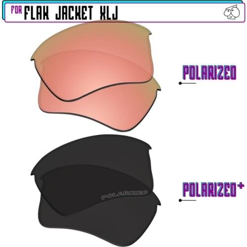 EZReplace Polarized Replacement Lenses for - Oakley Flak Jacket XLJ Sunglasses - BlackP Plus-RoseP