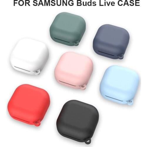 Portable ultra-thin silicone protective case shockproof earphone case with ring buckle suitable for Samsung Galaxy Buds Live