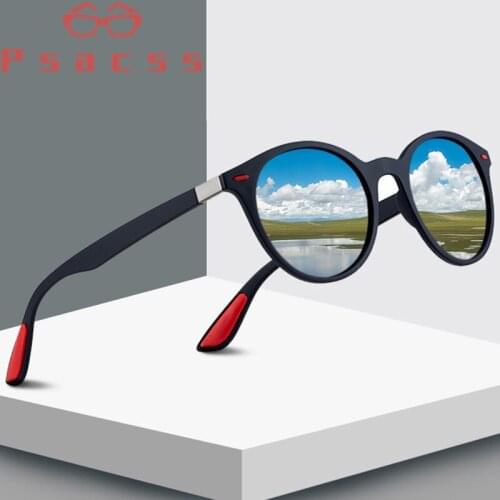 Psacss Round Vintage Polarized Sunglasses Men Women High Quality Plastic Frame Classic Brand Designer Sun Glasses Driving UV400