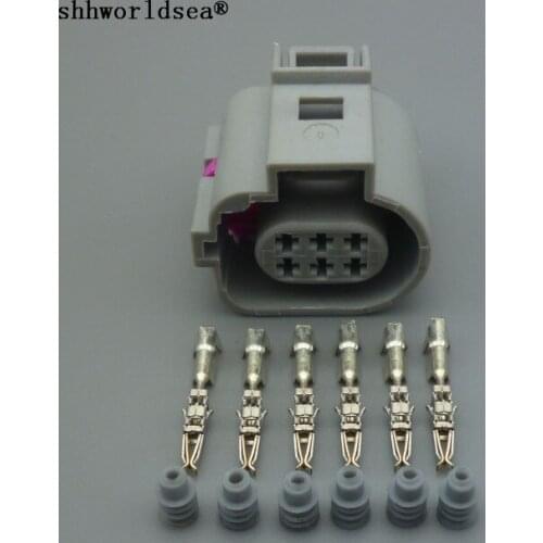 Shhworldsea 6 Pin 1.5mm female 1J0973713G Automotive Connector 1.5 Waterproof Auto Plug 1J0 973 713 G For VW