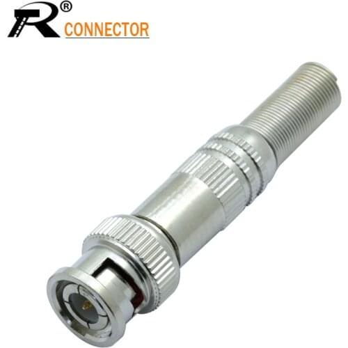 BNC MALE CONNECTOR WITH SPRING CCTV INDUSTRY PARTS BNC PLUG ADAPTER CONVERTOR 3PCS/LOT