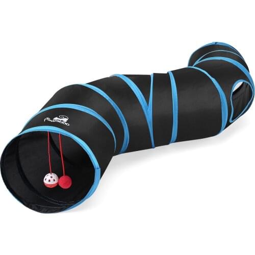 Cat Tunnel,Tunnels Collapsible Play Tunnel Toy Interactive Cat Tube Small Pet Tunnel Tube with Pompon and Bells for Cat Puppy