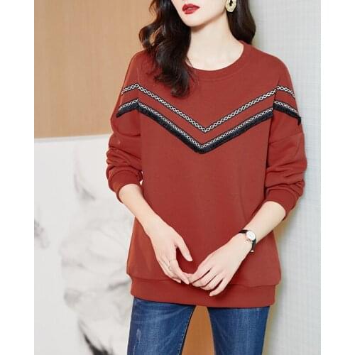 Women O-Neck Cotton Sweatshirt 2021 Spring And Autumn New Mature WomenS Top