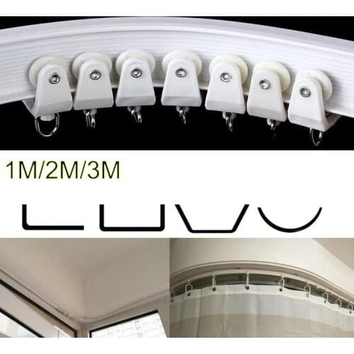 1M 2M 3Meters Flexible Curtain Track Rail Straight Windows Ceiling top/side Mounted wall Balcony Bendable Home Accessories s1